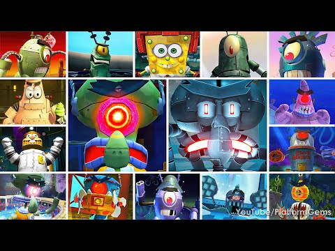 All Robot Bosses of All SpongeBob Games (With Cutscenes) [2K 60FPS]