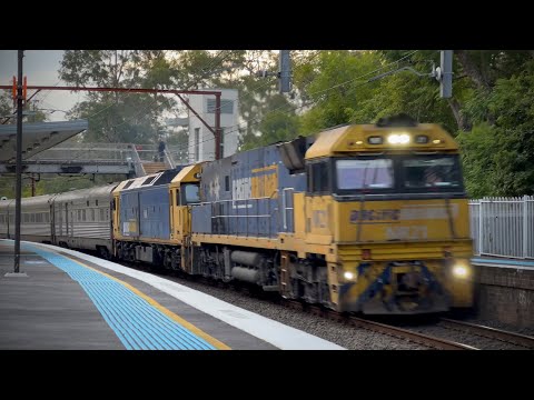 The Indian Pacific passing by Lapstone Station | Blue Mountains Line