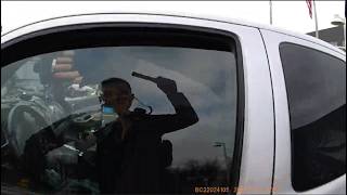 Woman Refusing To Leave Parking Lot Has Window Smashed By Aggressive Cop.