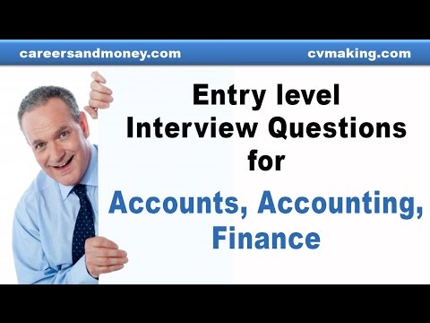 Entry level interview questions for Accounts, Accounting, Finance Jobs Video