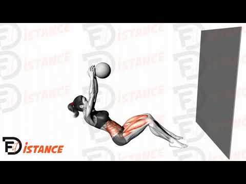 Exercice Sit-up avec medecine ball contre le mur