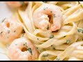 Spaghetti And Prawns In Creamy Sauce