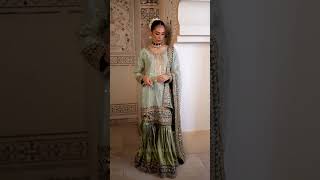 Moss Green Chiffon Gharara - Video 2
