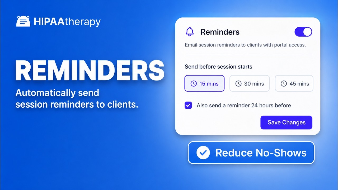 Video thumbnail: Session Reminders for Clients