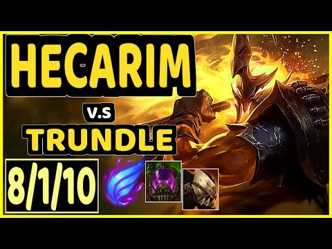 HECARIM vs TRUNDLE - 8/1/10 KDA JUNGLE CHALLENGER GAMEPLAY - KR