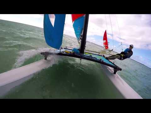 Epic solo sailing Hobie 16 across Moreton Bay