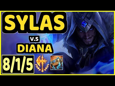 ABLAZEOLIVE (SYLAS) vs DIANA - 8/1/5 KDA MID CHALLENGER GAMEPLAY - NA