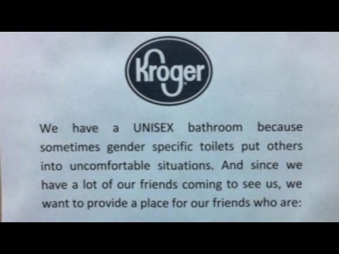 Unisex Bathroom Sign at Supermarket is Making Some Shoppers Uncomfortable