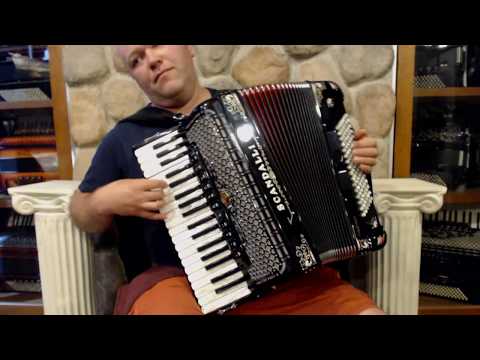 SCANPOLIXM96DB - Black Decorated Scandalli Polifonico IX Piano Accordion LMMM 37 96 $5499