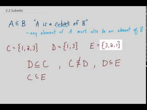 Subsets and Proper Subsets