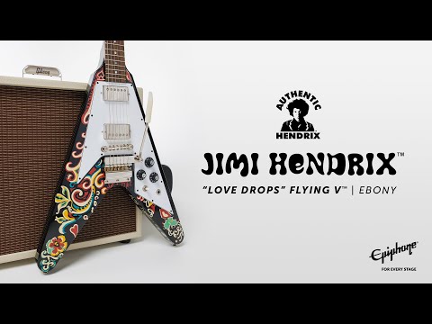 Epiphone Jimi Hendrix Love Drops Flying V Ebony Artwork