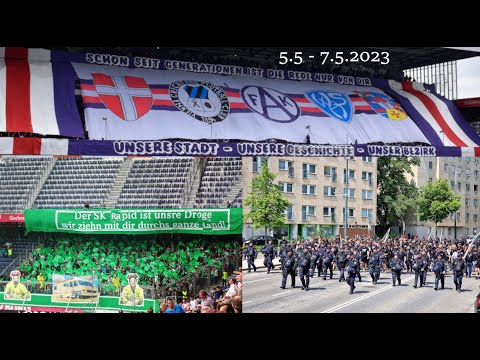 Austria & Rapid Choreo, Polizisten marschieren in Block & Sturm Fanmarsch (5.5. - 7.5.2023)