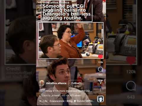 The Office Will Ferrell juggling but with CGI balls