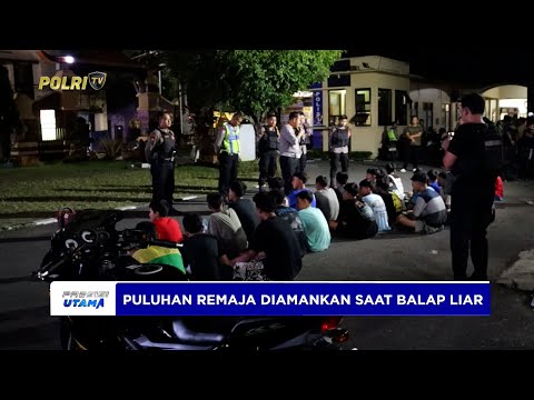 POLRES KEBUMEN AMANKAN 34 REMAJA DIDUGA TERLIBAT AKSI BALAP LIAR DI JALAN SIDOMORO