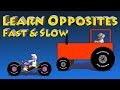 Fast And Slow Kids Vehicles Dozer Tractor Car Bus Helicopter Truck