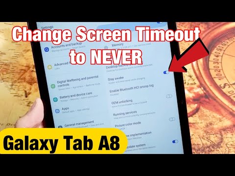 Galaxy Tab A8: Change Screen Timeout to NEVER when Charging
