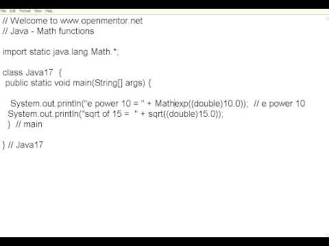 Java Beginner Tutorial 17 The Math Class