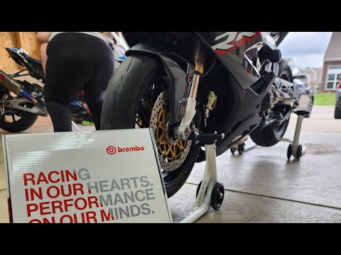 New Brembo Free floating rotors install BMW S1000RR.