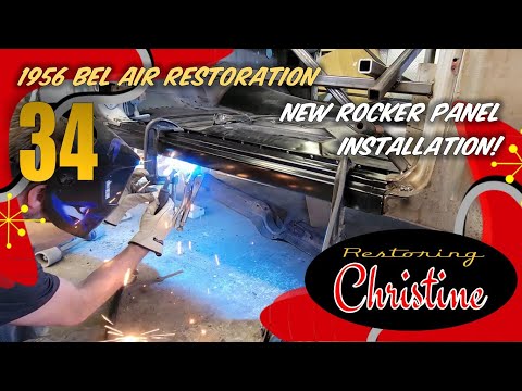 E34 Installing a NEW Rocker Panel!  1956 Chevy Bel Air Restoration