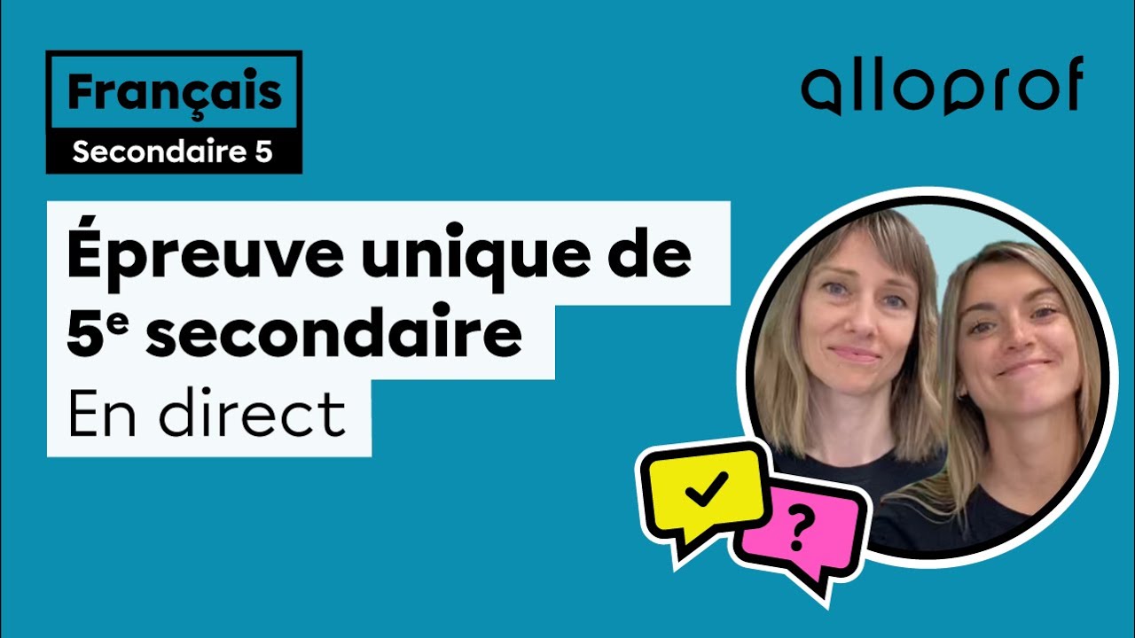 Préparation à l'examen du ministère de français de 5e secondaire