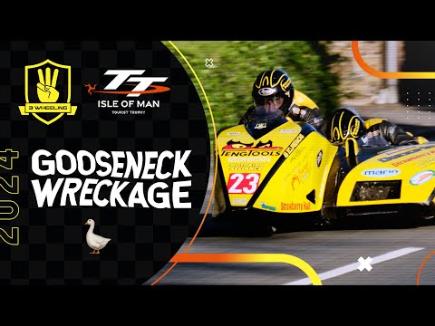 GOOSENECK WRECKAGE 🪿 Irish duo Derek Lynch & Anto McDonnell in fight back at the TT 2024 🇮🇲