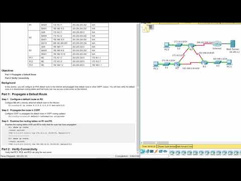 [CCNA v6] Packet Tracer 10.1.2.5 Propagating a Default Route in OSPFv2