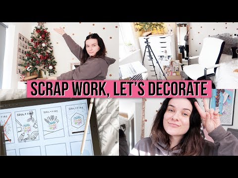 DECORATING MY OFFICE FOR CHRISTMAS (& some actual work) | Studio Vlogmas