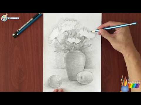 Vẽ tĩnh vật chì lọ hoa và quả / Painting still objects lead