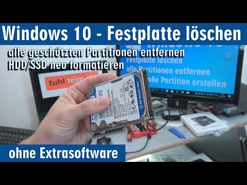 Windows 10 - Festplatte löschen - alle [geschützten] Partitionen entfernen ohne Extrasoftware - [4K]