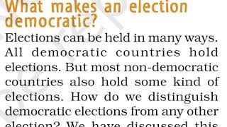 What makes an election  democratic /Electoral politics/chapter4/Civics /class 9th