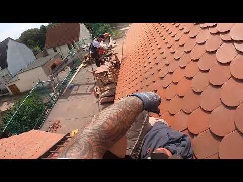 Eingebundene Biberschwanzkehle Biberdach Halle Teil 5 - 07.08.2025