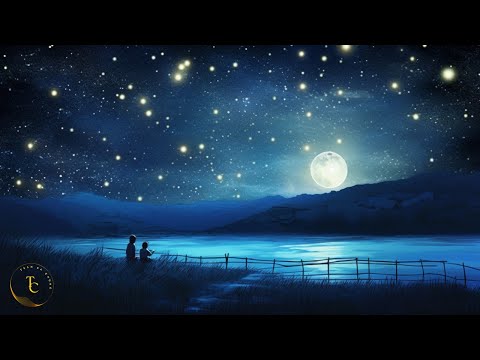 Enchanted pool in the spring forest at night - Crickets, Gentle Water, Light Wind Sounds for Relax