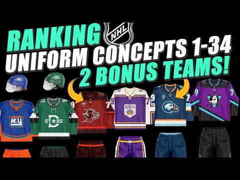 NHL Uniform Concepts Ranked 1-34! 2 BONUS Teams!