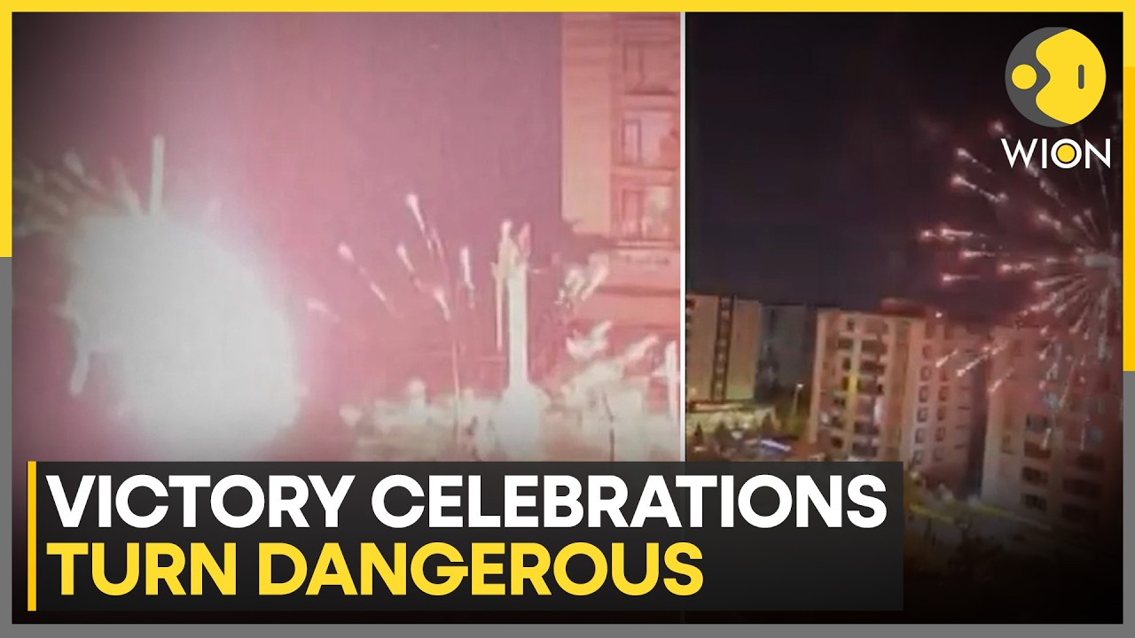 MOMENT: People Duck As Firework Rockets Toward Balcony In Turkey | WION News