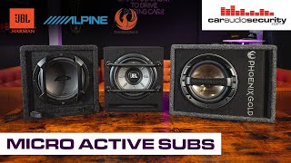 Micro Active Car Audio SUBS under £200! Alpine, JBL, Phoenix Gold | Car Audio & Security