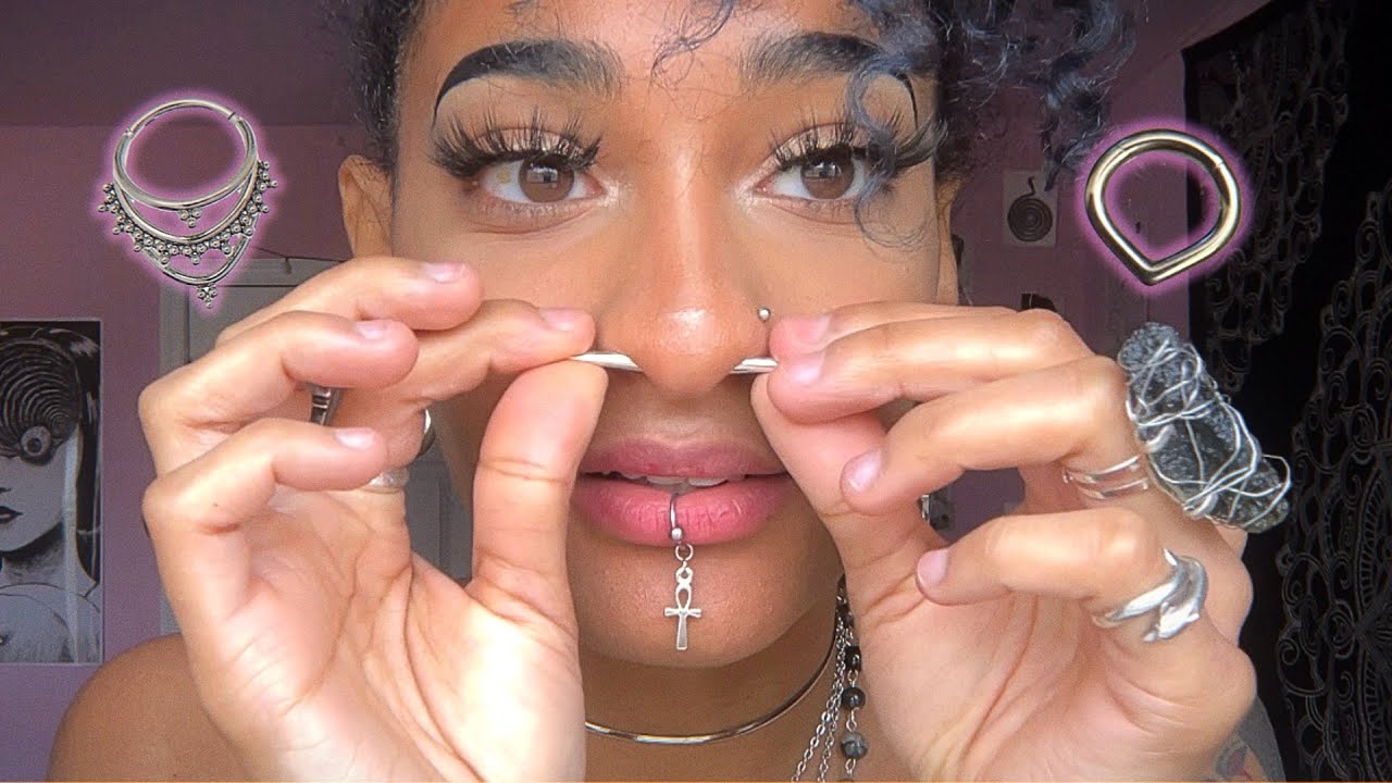 mini septum piercing jewelry haul + try-on 
