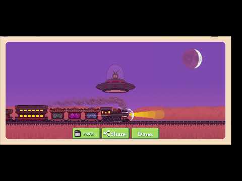 there's a alien in tiny rails it came out  the sky