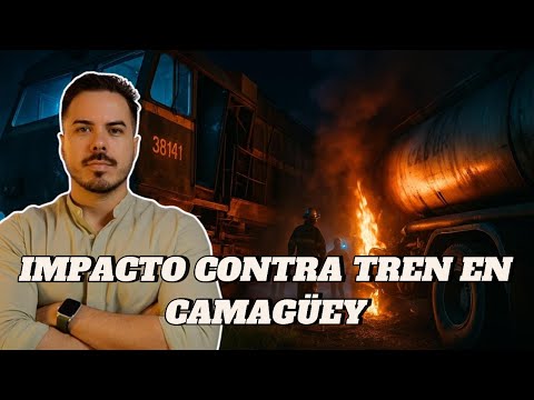 Impactante accidente ferroviario en Cuba: tren choca con camión cisterna en Camagüey