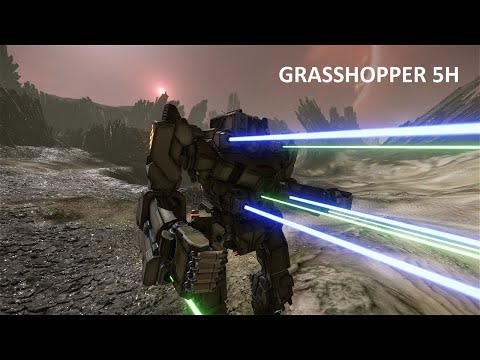 Free Battlemech - Grasshopper 5H. All the lasers. Mechwarrior Online (MWO).
