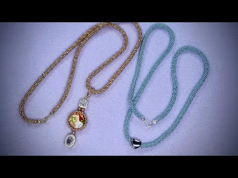 Three Bead Herringbone Twisted Rope Necklace Tutorial