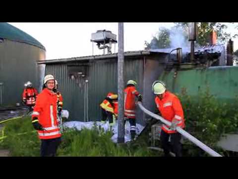 Explosionsgefahr bei Brand in Biogasanlage