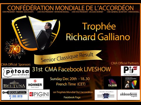 31st CMA Facebook Live Show - 1st International Trophée Richard Galliano. Vainqueur: Ji-Bé Baudin