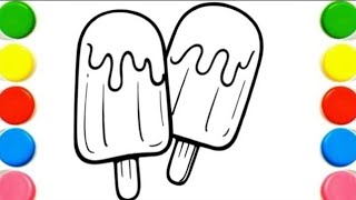 How to Draw 2 Ice Creams  |  Simple Glitter Coloring for Kids and Toddlers 🍦🍧🍭🍨