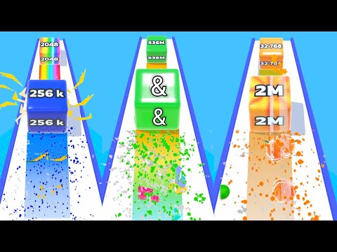 Satisfying mobile game / jelly run 2048 block puzzle 🧩 gameplay max level part 1