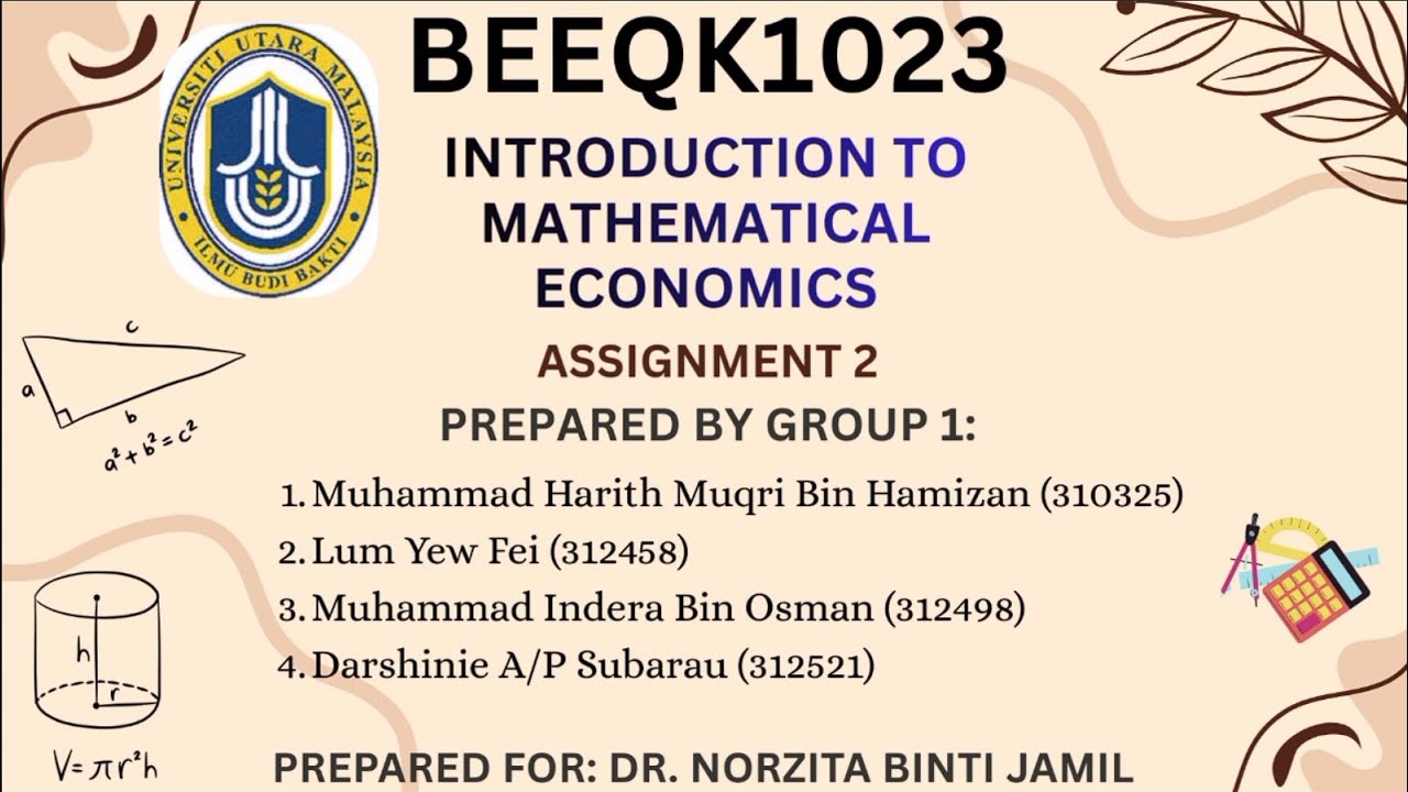 Introduction to Mathematical Economics Assignment video