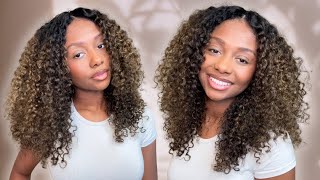 Natural Brown Highlight EasiContour V-Part Wig | No Leave Out Install | Ft. UNice Hair