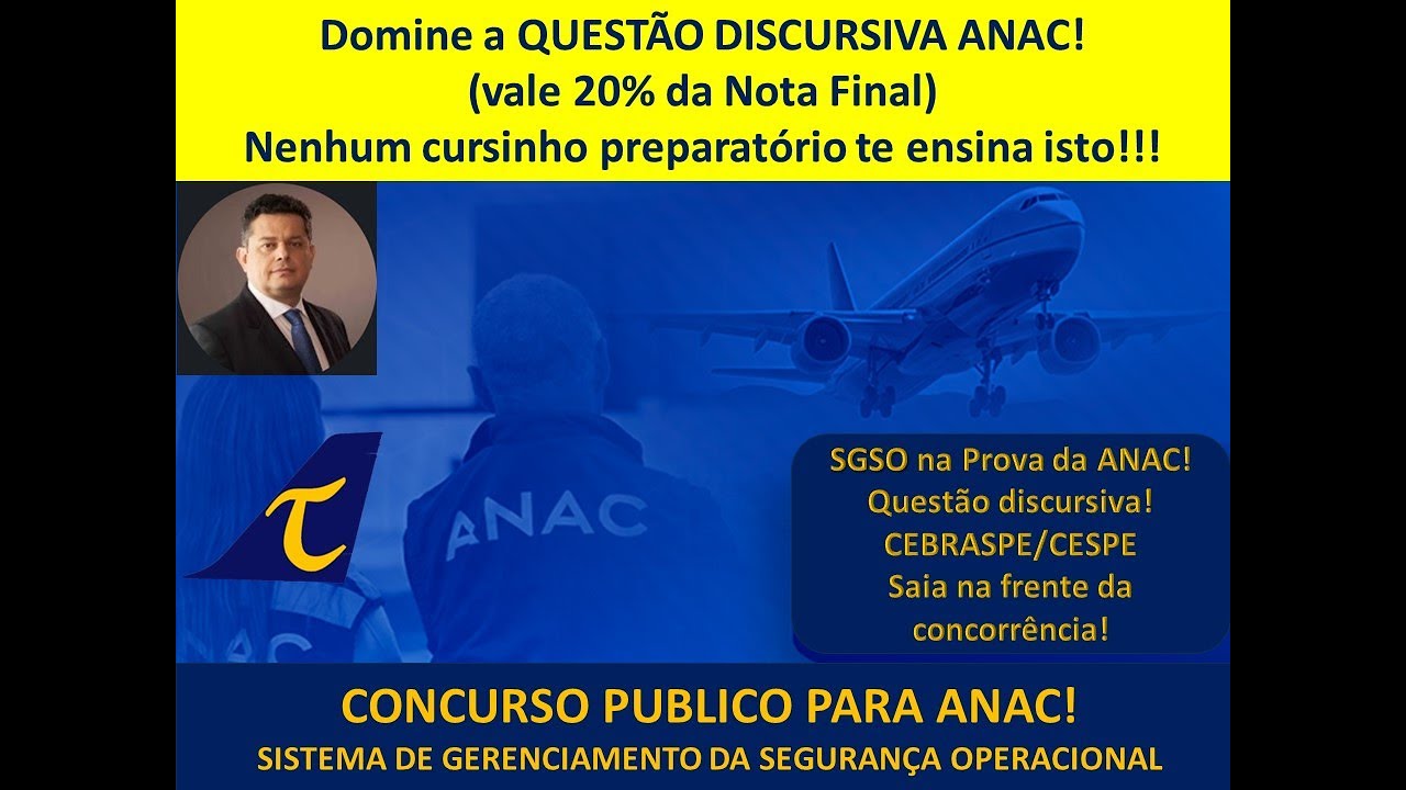 CONCURSO ANAC 2024 - AULÃO SGSO - QUESTÃO DISCURSIVA! (LINK na DESCRIÇÃO)