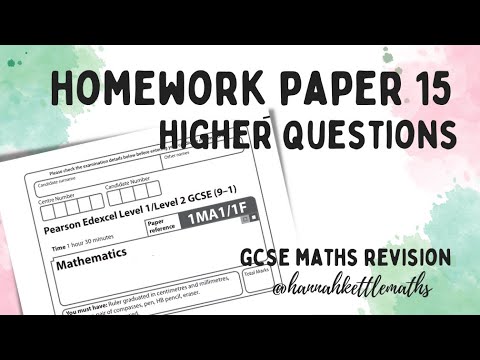 Half Past Paper - Week 15 - Higher (Calculator) Edexcel GCSE Maths - Maths Revision