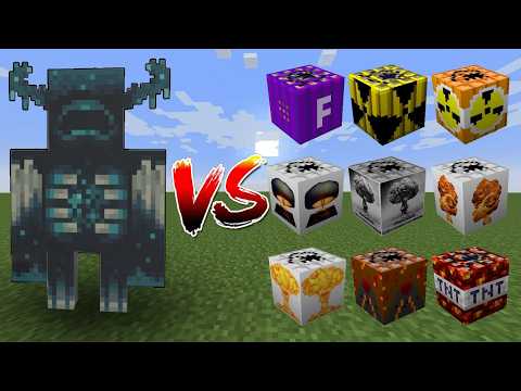 Warden vs 30 Different TNTs! Can Warden survive Nuclear TNTs?