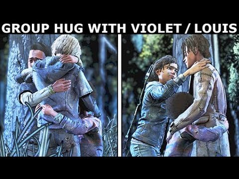 Group Hug With Violet / Louis - Difference Check - The Walking Dead Final Season 4 Episode 4
